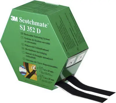 BANDE DOUBLE FACE VELCRO NOIRE 3M DUAL LOCK SJ352D