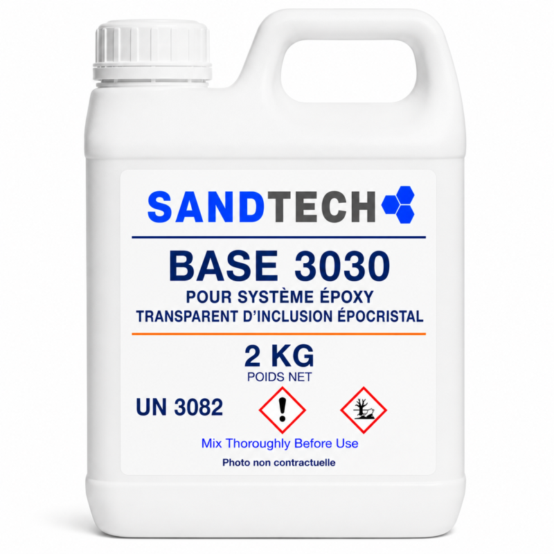 BASE 3030 POUR SYSTÈME ÉPOXY TRANSPARENT D INCLUSION ÉPOCRISTAL – 2 KG