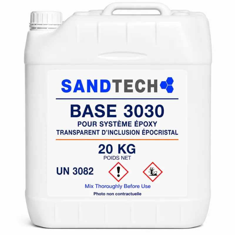 BASE 3030 POUR SYSTÈME ÉPOXY TRANSPARENT D INCLUSION ÉPOCRISTAL – 20 KG