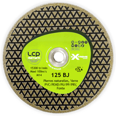 DISQUE DE PONÇAGE À PLAT DIAMANT TRIANGULAIRE D125 ADAPT. M14