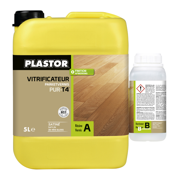 KIT VITRIFICATEUR BI-COMPOSANT PUR-T4 SATINÉ - 5L