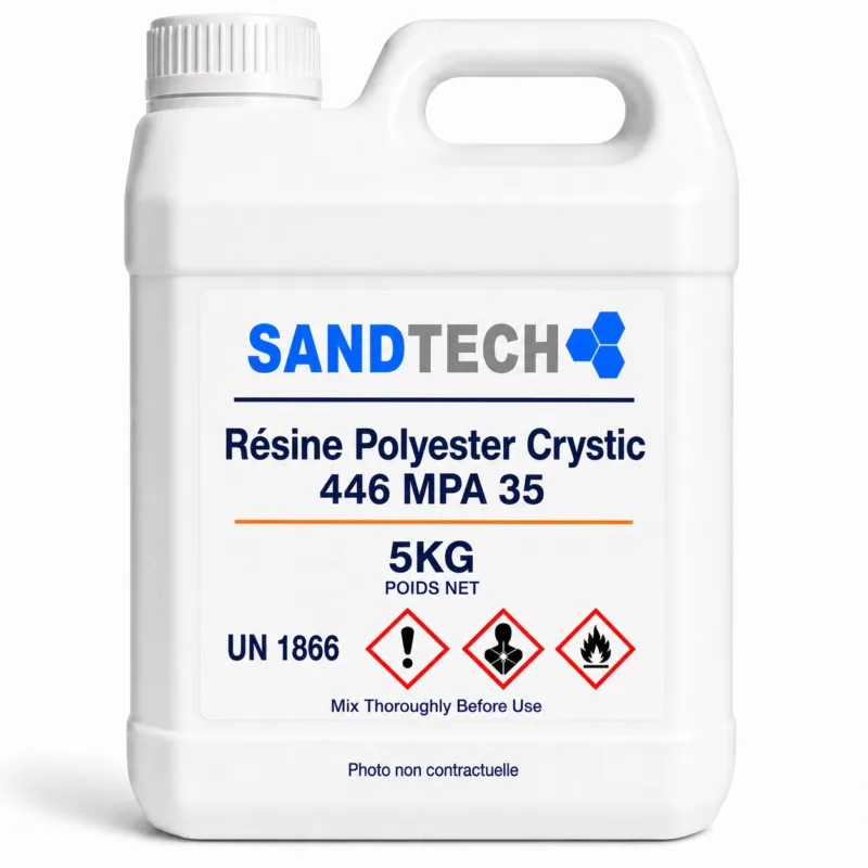 bidon de RÉSINE POLYESTER SCOTT BADER 446 MPA35 (ÉTÉ) ORTHOPHTALIQUE - 5 KG