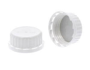 BOUCHON INVIOLABLE PEHD BAGUE JOINT ALU/PET 42MM VISSANT BLANC