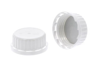 BOUCHON INVIOLABLE PEHD BAGUE JOINT ALU/PET 42MM VISSANT BLANC