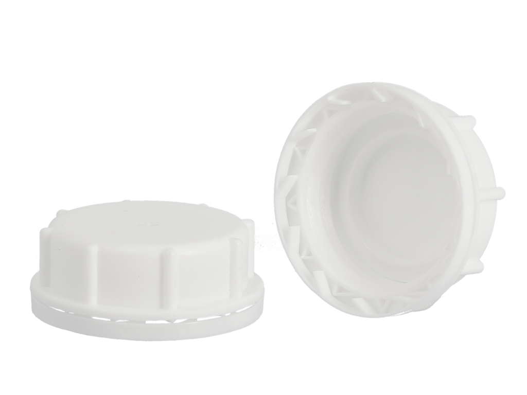 BOUCHON PEHD INVIOLABLE BAGUE 51/55DIN BLANC JOINT ALGAZELLE POUR RÉSINE – SOLVA