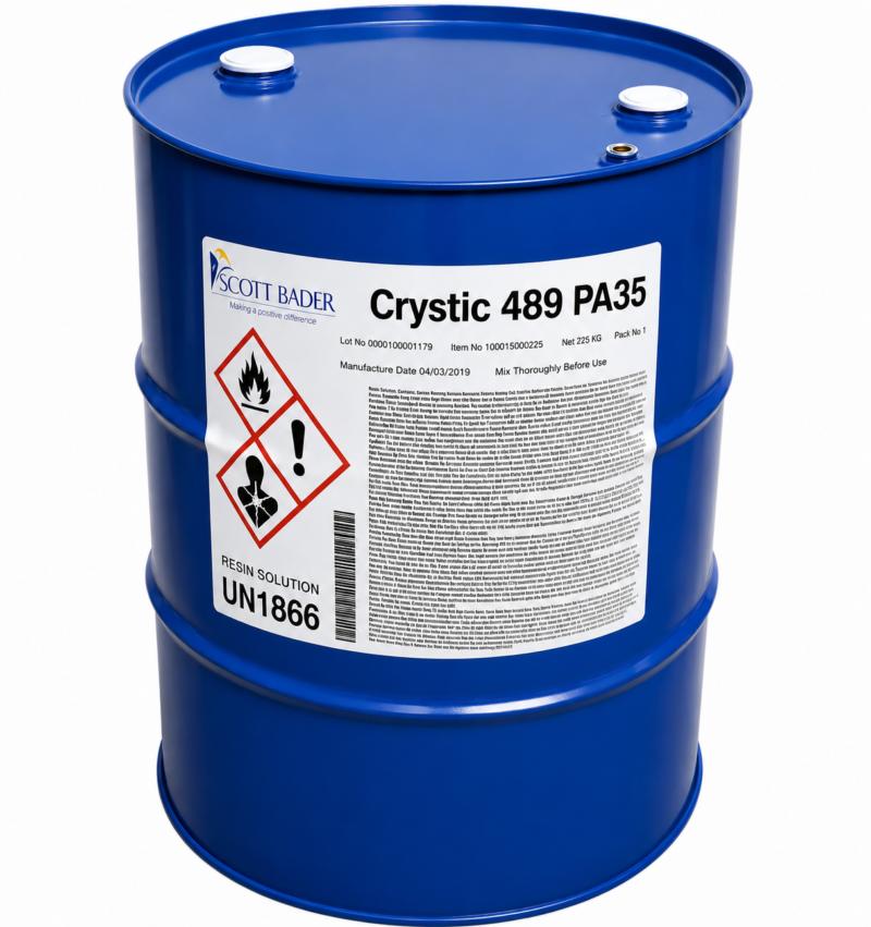 bidon de Résine polyester Crystic 489 PA35 pour construction navale et structures offshore en 225KG