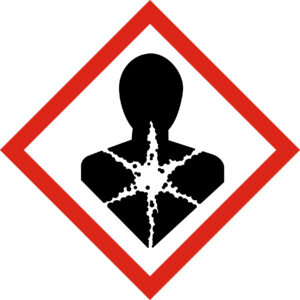 GHS08 – Danger grave pour la santé Le pictogramme représentant une silhouette avec une étoile sur la poitrine concerne les substances pouvant provoquer un cancer, des mutations génétiques, des troubles de la reproduction, des lésions pulmonaires ou des atteintes à certains organes.