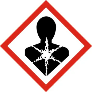 GHS08 – Danger grave pour la santé Le pictogramme représentant une silhouette avec une étoile sur la poitrine concerne les substances pouvant provoquer un cancer, des mutations génétiques, des troubles de la reproduction, des lésions pulmonaires ou des atteintes à certains organes.