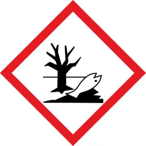 GHS09 – Dangereux pour l'environnement Le pictogramme Arbre mort et poisson indique que le produit présente un danger pour les organismes aquatiques et qu'il ne doit jamais être rejeté dans la nature ou dans les canalisations.