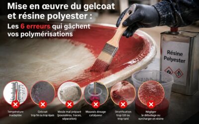 Mise en œuvre du gelcoat et résine polyester : Les 6 erreurs qui gâchent vos polymérisations