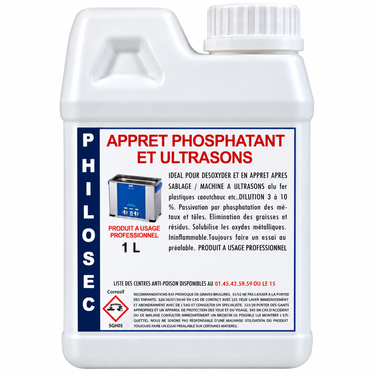 APPRÊT PHOSPHATANT ET BAIN ULTRASONS 1L