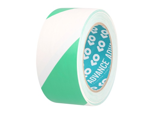 ADHÉSIF MARQUAGE SOLS AT0008 VERT/BLANC DIM : 50 MM X 33 M